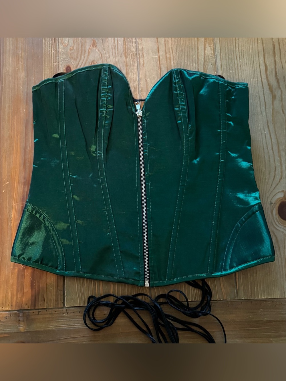 NWOT Emerald Green Corset Top